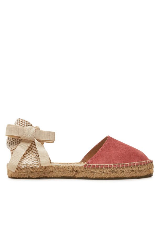 Manebi Espadryle Hamptons Flat Valenciana Espadrilles R 7.0 P0 Bordowy. Kolor: czerwony. Materiał: zamsz, skóra