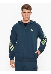 Adidas - adidas Bluza Future Icons 3-Stripes Full-Zip Hoodie IJ8878 Turkusowy Regular Fit. Kolor: turkusowy. Materiał: bawełna #4
