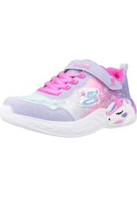 skechers - Buty do chodzenia dla dzieci Skechers S-lights Unicorn Dreams. Kolor: fioletowy. Materiał: materiał, syntetyk. Szerokość cholewki: normalna. Sport: turystyka piesza #1