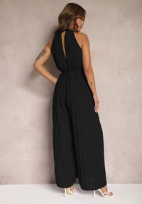 Renee - Czarny Kombinezon z Dekoltem Typu Halter i Gumką w Talii Zolefia. Kolor: czarny. Długość: długie. Styl: elegancki #4