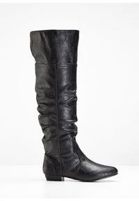 bonprix - Kozaki za kolano. Okazja: na co dzień. Wysokość cholewki: za kolano. Zapięcie: zamek. Kolor: czarny. Szerokość cholewki: normalna. Obcas: na obcasie. Styl: casual. Wysokość obcasa: niski #1