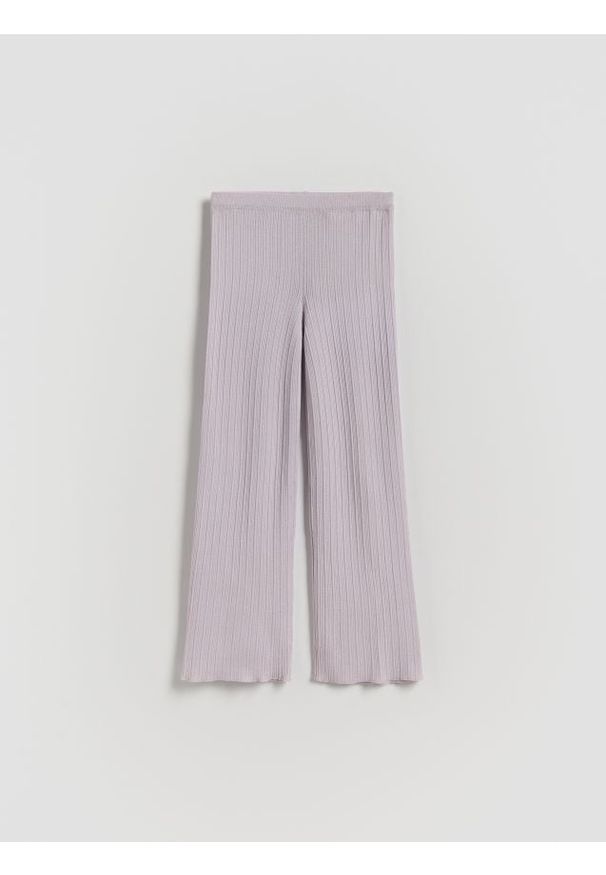 Reserved - Dzianinowe spodnie z wiskozą - lawendowy. Kolor: fioletowy. Materiał: dzianina, wiskoza