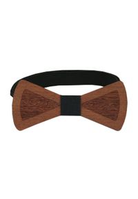 Bow Bow Ties - Mucha Drewniana z Ramką, Obwódką, Boho, Rustykalna, Męska, Casualowa -BOW BOW TIES. Okazja: na co dzień. Kolor: brązowy, beżowy, wielokolorowy. Materiał: guma, bawełna. Wzór: aplikacja. Styl: boho, casual