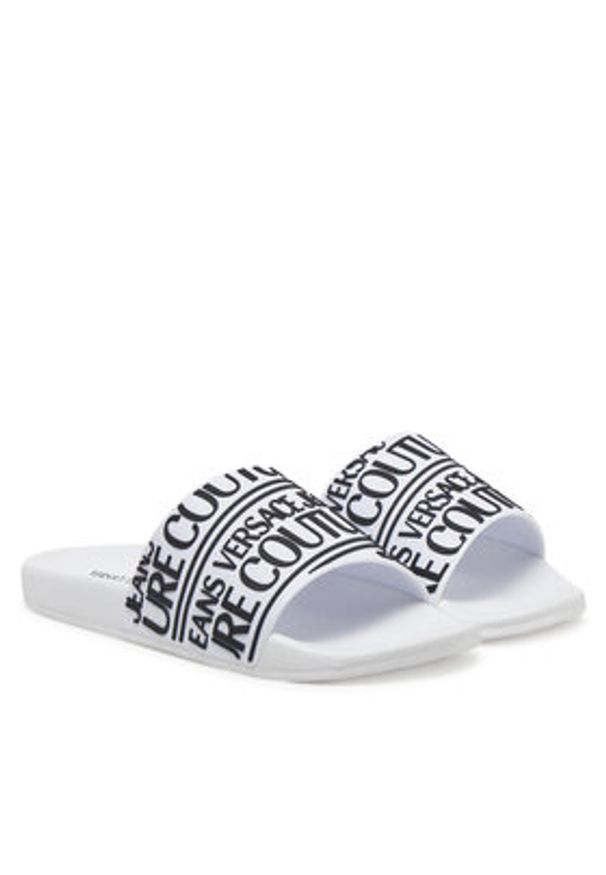 Versace Jeans Couture Klapki 78YA3SQ1 Biały. Kolor: biały. Materiał: syntetyk