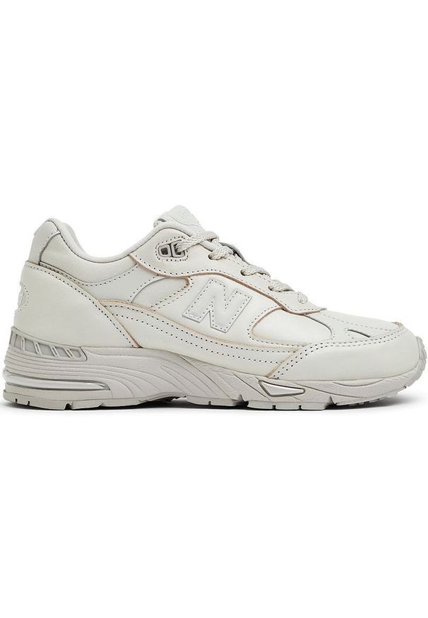 Buty damskie New Balance W991OW – białe. Kolor: biały. Materiał: guma, syntetyk, materiał, skóra. Szerokość cholewki: normalna