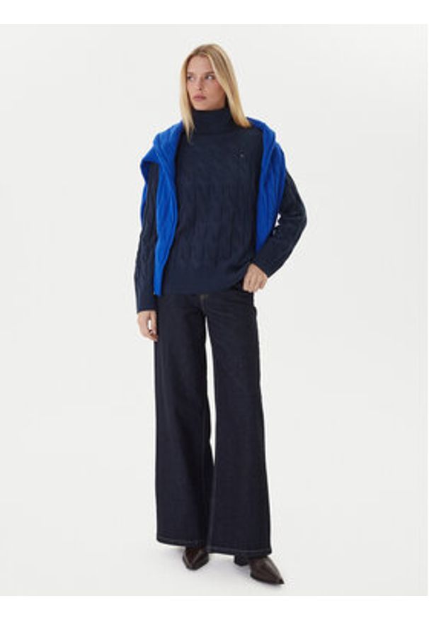 TOMMY HILFIGER - Tommy Hilfiger Golf WW0WW46791 Granatowy Regular Fit. Typ kołnierza: golf. Kolor: niebieski. Materiał: wełna