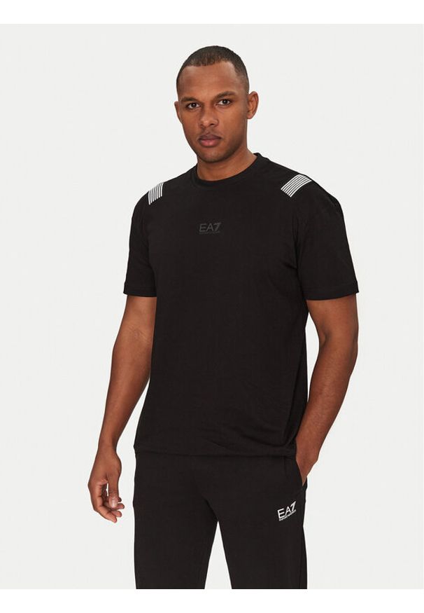 EA7 Emporio Armani T-Shirt 7M000266 AF10375 UC001 Czarny Regular Fit. Kolor: czarny. Materiał: bawełna