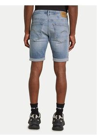 G-Star RAW - G-Star Raw Szorty jeansowe 3301 D10481-D760 Niebieski Slim Fit. Kolor: niebieski. Materiał: bawełna
