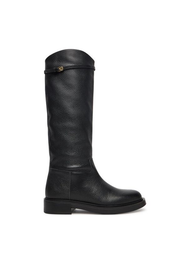 Pollini Oficerki SA26083G0NTD0000 Czarny. Kolor: czarny. Materiał: skóra