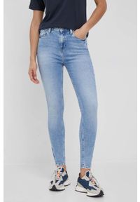 Pepe Jeans jeansy DION ZIP damskie medium waist. Kolor: niebieski