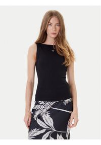 Guess Top W5RP16 KCNH2 Czarny Regular Fit. Kolor: czarny. Materiał: syntetyk