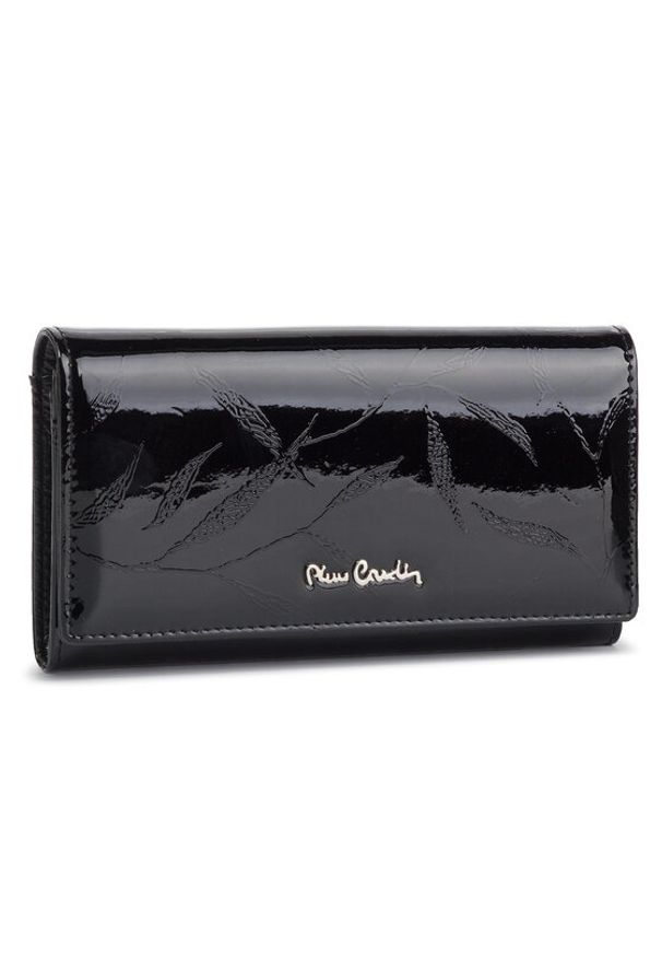 Pierre Cardin Duży Portfel Damski 02 LEAF114 Czarny. Kolor: czarny. Materiał: skóra, lakier