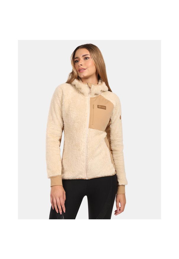 Damska bluza polarowa z kapturem Kilpi NORKA-W. Typ kołnierza: kaptur. Kolor: beżowy. Materiał: polar. Sport: turystyka piesza