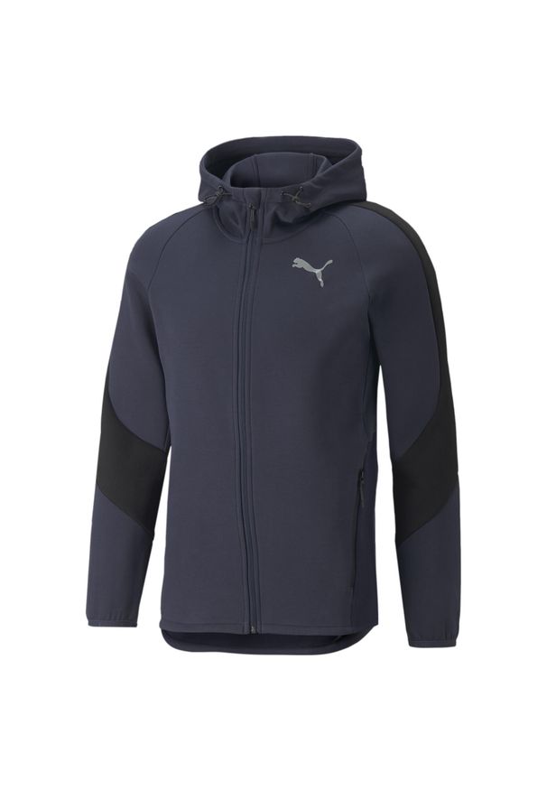 Bluza dresowa męska Puma EVOSTRIPE. Kolor: niebieski. Materiał: dresówka. Sport: fitness