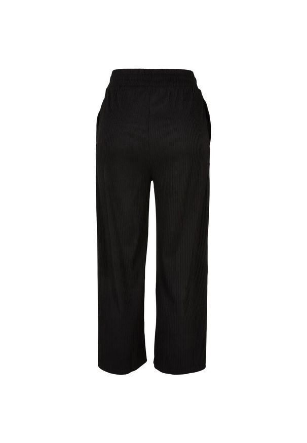 Urban Classics - Spodnie Dresowe Damskie Z Prążkowanymi Przeszyciami. Kolor: czarny. Materiał: dresówka, prążkowany. Długość: długie