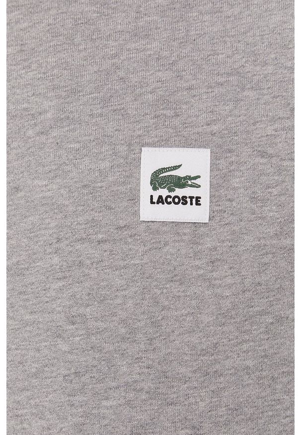 Lacoste - Bluza bawełniana. Okazja: na co dzień. Kolor: szary. Materiał: bawełna. Wzór: gładki. Styl: casual