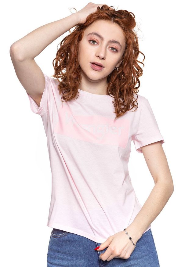 Wrangler - WRANGLER T SHIRT DAMSKI LOGO TEE CRADLE PINK W7P3EVXBJ 112132040