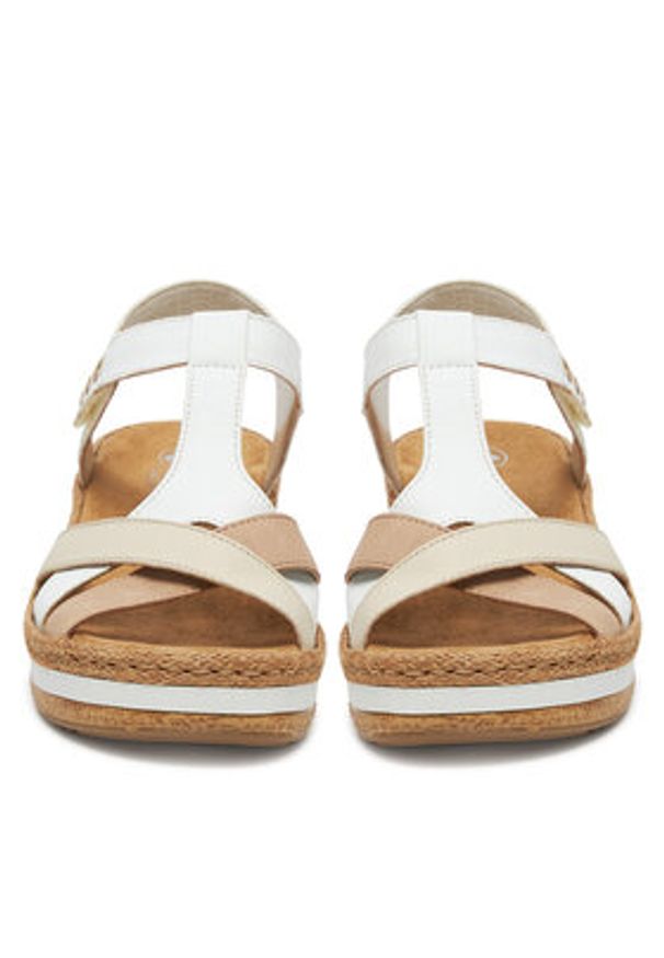 Rieker Sandały V0919-80 Biały. Kolor: biały. Materiał: materiał