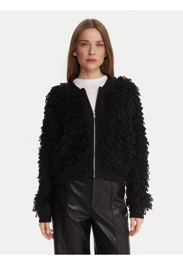 French Connection Kardigan 78ZBU Czarny Regular Fit. Kolor: czarny. Materiał: syntetyk