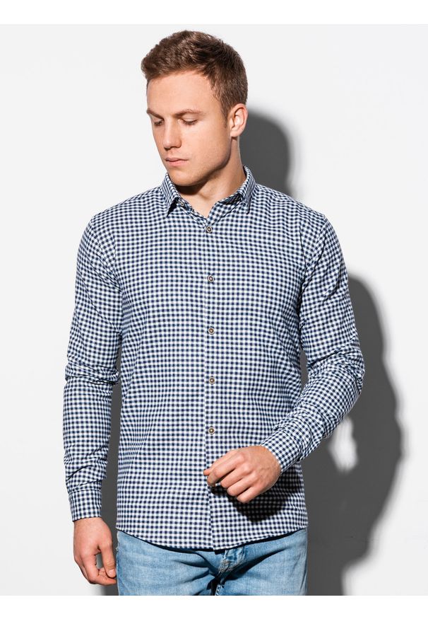 Biała koszula Ombre Clothing długa, z długim rękawem