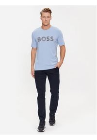 BOSS - Boss T-Shirt Tee 8 50501195 Błękitny Regular Fit. Kolor: niebieski. Materiał: bawełna