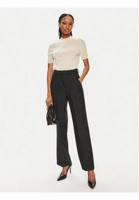 Calvin Klein Sweter K20K207206 Beżowy Regular Fit. Kolor: beżowy. Materiał: wełna