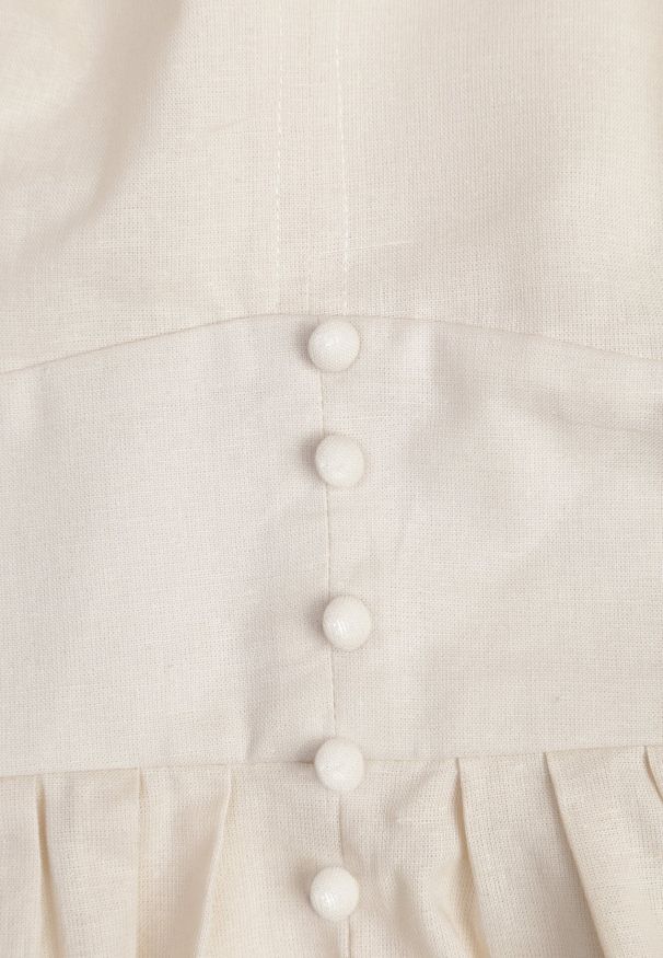 Born2be - Beżowa Sukienka Maxi z Bawełny i Lnu z Ażurowymi Wstawkami i Gumką w Pasie Arada. Okazja: na co dzień. Kolor: beżowy. Materiał: bawełna, len. Wzór: ażurowy. Typ sukienki: proste. Styl: casual, wizytowy. Długość: maxi