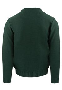 Sweter dla Mężczyzny - Lasota - Okrągły Dekolt, Ciemna Zieleń. Materiał: wełna, akryl. Sezon: zima, jesień