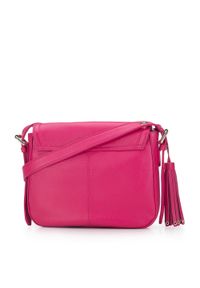 Wittchen - Damska torebka saddle bag ze skóry mała różowa. Kolor: różowy. Wzór: haft. Sezon: lato. Dodatki: z haftem. Materiał: skórzane. Styl: elegancki. Rodzaj torebki: na ramię #3