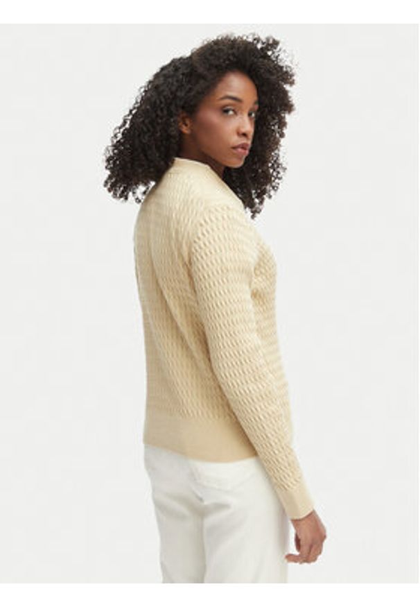 TOMMY HILFIGER - Tommy Hilfiger Sweter WW0WW44993 Beżowy Regular Fit. Kolor: beżowy. Materiał: bawełna