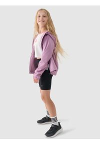 4f - Kurtka softshell wiatroodporna membrana NeoDry 5000 dziewczęca - różowa. Okazja: na co dzień. Typ kołnierza: kołnierzyk stójkowy, kaptur. Kolor: różowy. Materiał: softshell. Sezon: lato, zima. Styl: klasyczny, casual #2