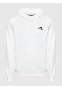 Adidas - adidas Bluza FeelCozy Hoodie H12211 Biały Regular Fit. Kolor: biały. Materiał: bawełna #4