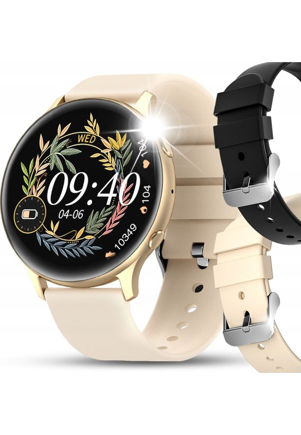 JG Smart - SMARTWATCH ZEGAREK DAMSKI MENU PL ROZMOWY POWIADOMIENIA SMART WATCH ZŁOTY. Rodzaj zegarka: smartwatch. Kolor: złoty