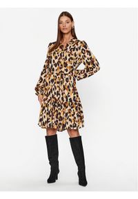 YAS Sukienka koszulowa 26030717 Kolorowy Regular Fit. Materiał: wiskoza. Wzór: kolorowy. Typ sukienki: koszulowe
