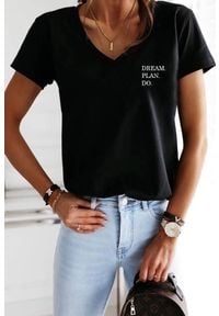 IVET - T-shirt damski ANDROSA BLACK. Kolor: czarny. Wzór: nadruk #1