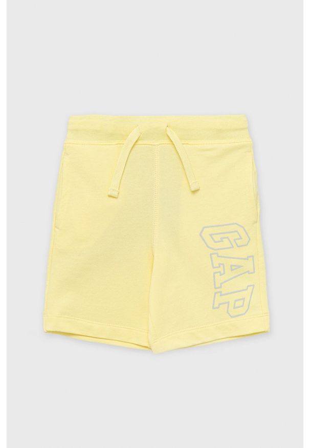 GAP szorty dziecięce kolor żółty regulowana talia. Okazja: na co dzień. Kolor: żółty. Wzór: nadruk. Styl: casual