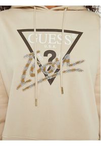 Guess Bluza W4BQ06 KB683 Beżowy Regular Fit. Kolor: beżowy. Materiał: bawełna