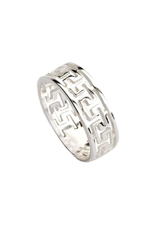 Polcarat Design - Srebrny pierścionek P 650. Materiał: srebrne. Kolor: srebrny. Wzór: aplikacja