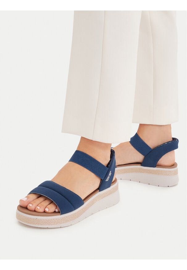 skechers - Skechers Sandały BOBS Sun Ray 114413/NVY Granatowy. Kolor: niebieski. Materiał: materiał