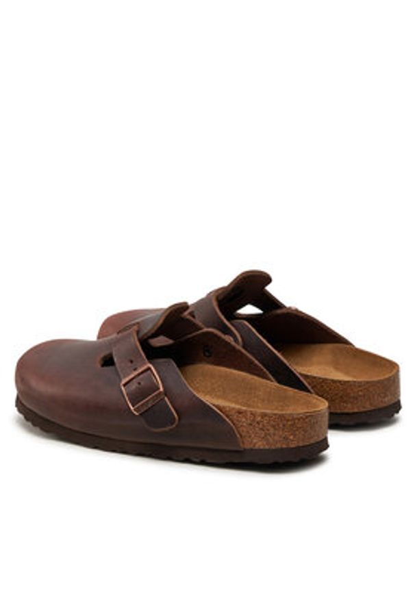Birkenstock Klapki Boston SFB 159713 Brązowy. Kolor: brązowy. Materiał: nubuk, skóra