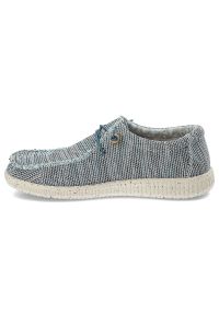 Niebieskie Półbuty Pitas Modne Obuwie Męskie. Okazja: na co dzień, na spacer. Zapięcie: sznurówki. Kolor: niebieski. Materiał: materiał. Styl: casual #5