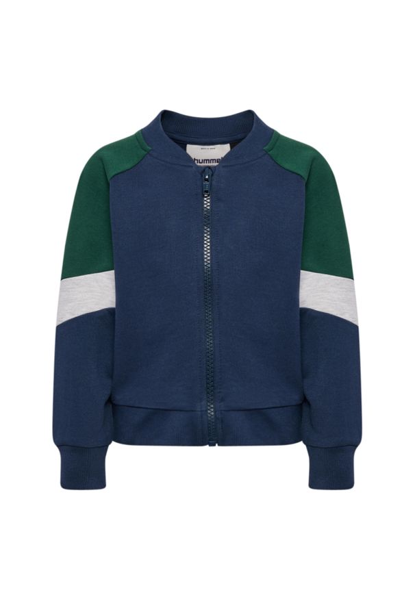 Zippowana bluza dla niemowląt Hummel Block. Kolor: niebieski. Materiał: dresówka