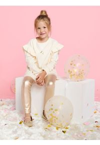 Sinsay - Bluza z baskinką - kremowy. Kolor: kremowy. Materiał: tiul #1