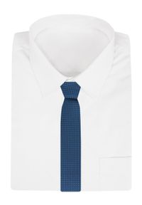 Męski Krawat - Ciemnoniebieski z Mikrowzorem - Alties. Kolor: niebieski. Materiał: tkanina. Styl: elegancki, wizytowy #2