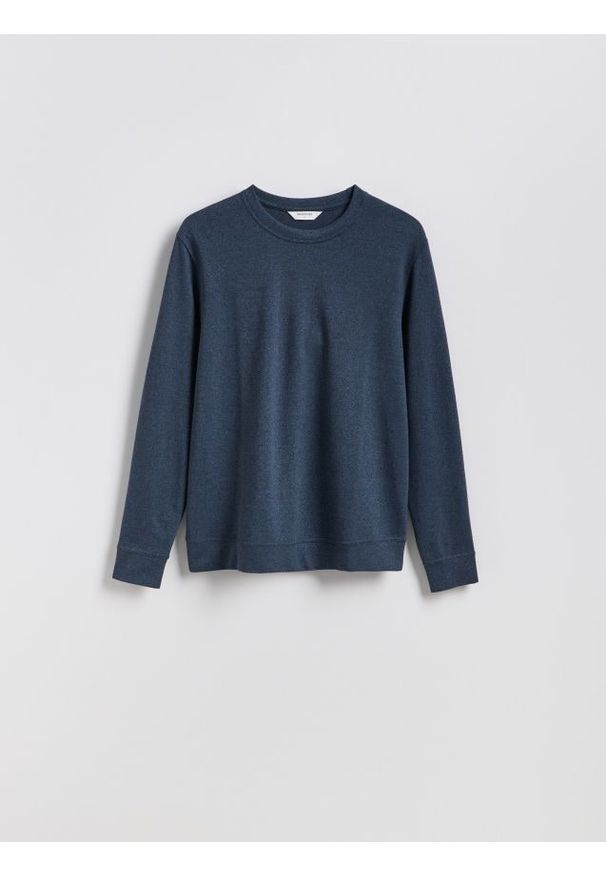 Reserved - Longsleeve regular - granatowy. Kolor: niebieski. Materiał: bawełna, dzianina. Długość rękawa: długi rękaw
