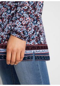 bonprix - Tunika z mieszanki bawełny z wiskozą. Kolor: niebieski. Materiał: wiskoza, jersey, bawełna. Długość: długie. Wzór: kwiaty #3
