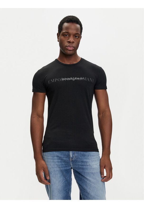 Emporio Armani Underwear T-Shirt 111035 4F729 00020 Czarny Slim Fit. Kolor: czarny. Materiał: bawełna