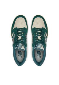 New Balance Sneakersy BB480LPA Zielony. Kolor: zielony. Materiał: skóra, zamsz