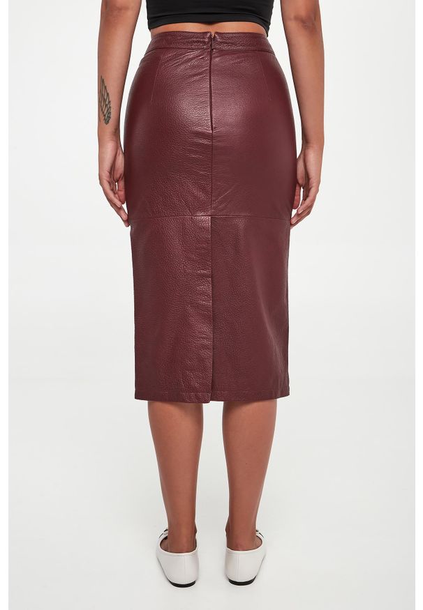 Armani Exchange - Spódnica skórzana midi ARMANI EXCHANGE. Materiał: skóra