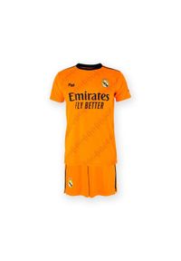 Koszulka piłkarska dla dzieci Real Madrid Away. Kolor: czerwony, wielokolorowy, pomarańczowy. Materiał: poliester. Sport: piłka nożna #1